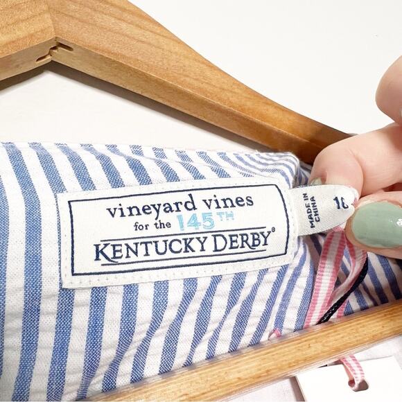 New with tag Vineyard Vines KY Derby Pastel Striped Sleeveless Preppy Mini Dress - Picture 13 of 16